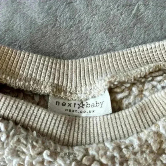 Next - Pullover  sherpa sweater. Size 6-9 months - Picture 2 of 5